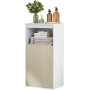 Väggmonterat Badrumsskåp med justerbar hylla – 40 x 30 x 80 cm, Vit / Beige