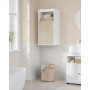 Väggmonterat Badrumsskåp med justerbar hylla – 40 x 30 x 80 cm, Vit / Beige