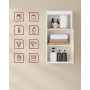 Väggmonterat Badrumsskåp med justerbar hylla – 40 x 30 x 80 cm, Vit / Beige