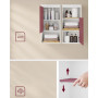 Väggmonterat Badrumsskåp med justerbar hylla – 40 x 30 x 80 cm, Vit / Beige