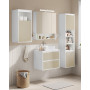 Väggmonterat Badrumsskåp med justerbar hylla – 40 x 30 x 80 cm, Vit / Beige