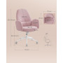 Ergonomisk Kontorsfåtölj Pastellrosa Modern Design – Justerbar & An...