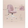 Kontorsstol Ergonomisk Rosa/Vit Justerbar Höjd Armstöd Andningsbart...