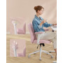 Kontorsstol Ergonomisk Rosa/Vit Justerbar Höjd Armstöd Andningsbart...