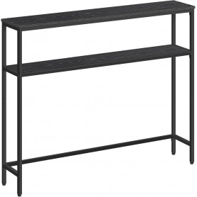 Tunn Konsolbord 2 Nivåer Mörkgrå & Svart, 100 x 20 x 80 cm