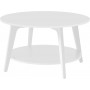 Runt Soffbord med 2 Nivåer 80Ø cm Trä Vit