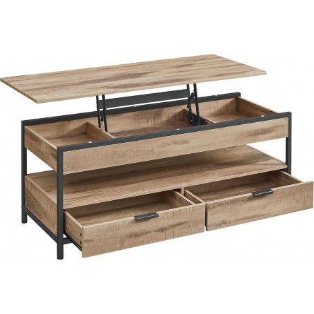 Höj- och sänkbart Soffbord i Industriell Stil Kamelbrun – 120 x 50 ...