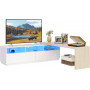 TV-bänk Justerbar 162–270×39×41 cm LED Belysning Eluttag USB Fjärrk...