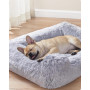 Hundbädd Plysch 71×55×18 cm Tvättbart Överdrag Extra Mjuk Upphöjda ...