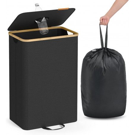 Pantpåse Korg 95 L med Hål och Lock Svart