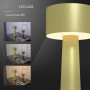 Bordslampa Uppladdningsbar med 3 Ljuslägen Metall Guld, H 20 cm
