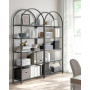 Bokhylla Båge Stil Glashyllor Svart 83 x 30,2 x 183,5 cm