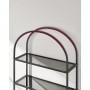 Bokhylla Båge Stil Glashyllor Svart 83 x 30,2 x 183,5 cm