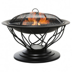 Eldstad Rund med Grillgaller Ø75 x 55 cm Svart