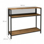 Konsolbord i Industriell Stil med Förvaringshyllor – Brun och Svart – 100 x 29,5 x 90 cm