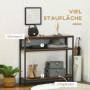 Konsolbord i Industriell Stil med Förvaringshyllor – Brun och Svart – 100 x 29,5 x 90 cm