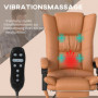 Massage Kontorsstol med Fotstöd Ljusbrun Läder