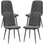 Matstolar 4-pack Sammetslook Vadderad Mörkgrå