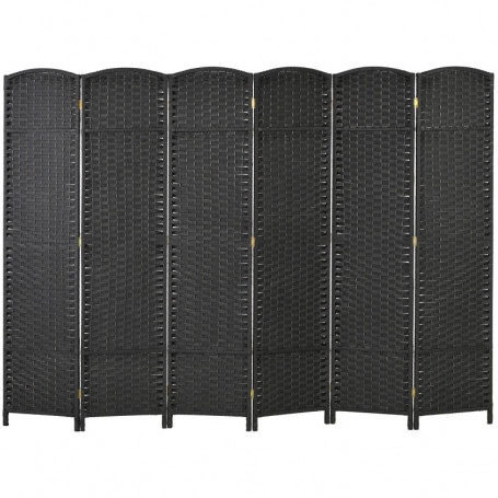 Skärmvägg Rumsavdelare 6. Panelar 240 x 1,6 x 170 cm Svart