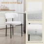 Matstolar i Set om 2, Vit Fleeceklädsel och Stålben