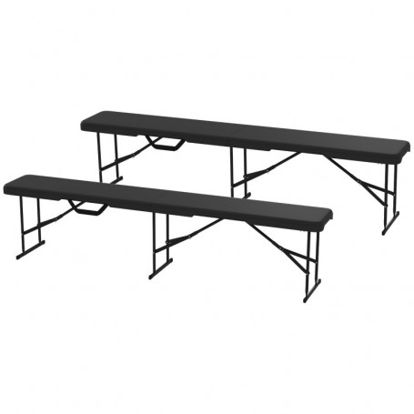 2-pack Campingbänk 240 kg Bärbar, Svart