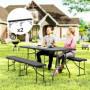 2-pack Campingbänk 240 kg Bärbar, Svart
