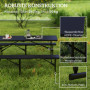 Picknickbord med Rottingdesign – Bord & 2 Bänkar – 180 x 74 x 74 cm Svart