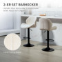 Barstol i Beige Chenille Stoppad, justerbar höjd, 360° rotation