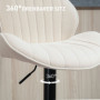 Barstol i Beige Chenille Stoppad, justerbar höjd, 360° rotation