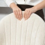 Barstol i Beige Chenille Stoppad, justerbar höjd, 360° rotation