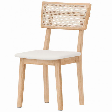 Matstol med Rottingrygg och Vadderad Sits – 46,5 x 53 x 85 cm