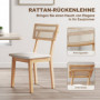 Matstol med Rottingrygg och Vadderad Sits – 46,5 x 53 x 85 cm