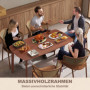 Matbord för 6 Personer, Rustikt Brun - 150 x 80 x 76 cm