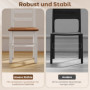 Matgrupp till 4 Personer med Rustik Design – Bord och 4 Stolar i Fu...