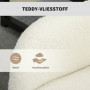 Kontorsfåtölj Teddy Fleece Krämvit Ergonomisk – Justerbar Höjd 44–5...