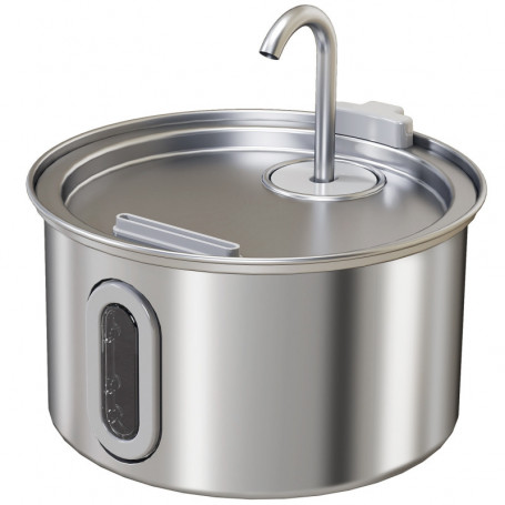 Husdjursfontän i Rostfritt Stål med LED och Dubbel Flödesfunktion –...