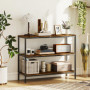 Konsolbord i Industriell Stil med 3 Hyllplan Vintage Brun 101 x 35 x 80 cm