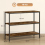 Konsolbord i Industriell Stil med 3 Hyllplan Vintage Brun 101 x 35 x 80 cm