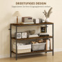 Konsolbord i Industriell Stil med 3 Hyllplan Vintage Brun 101 x 35 x 80 cm