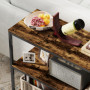 Konsolbord i Industriell Stil med 3 Hyllplan Vintage Brun 101 x 35 x 80 cm