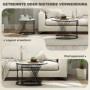 Runt Soffbordsset i 2 Delar med Marmorlook Vit / Svart Stapelbar Design
