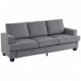 Soffa 3-sits med Chenilletyg och Tjocka Dynor – 213 x 82 x 90 cm Grå