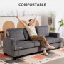 Soffa 3-sits med Chenilletyg och Tjocka Dynor – 213 x 82 x 90 cm Grå