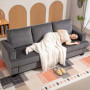 Soffa 3-sits med Chenilletyg och Tjocka Dynor – 213 x 82 x 90 cm Grå