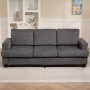 Soffa 3-sits med Chenilletyg och Tjocka Dynor – 213 x 82 x 90 cm Grå