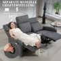 Manuell Reclinerfåtölj 3-sits i Chenille med Individuellt Justerbar...