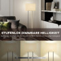 Golvlampa med Linneskärm och Dimbar Fotpedal – 45 x 15 x 150 cm