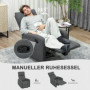 Manuell Reclinerfåtölj i Chenille med Justerbart Ryggstöd – 63 x 91 x 98 cm