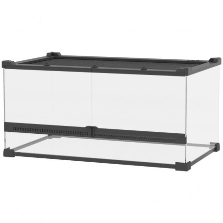 Glasterrarium med dubbeldörrar och ventilation – 50 x 30 x 25 cm