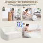 Modern 2-sits Soffa med Fleeceöverdrag och Rundad Design Vit 142 x 85 x 73,5 cm